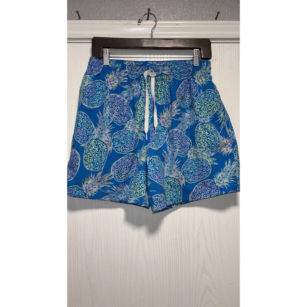 Chubbies Swim Trunks Mens Sz L Blue Pineapples Lined 5.5 Inseam